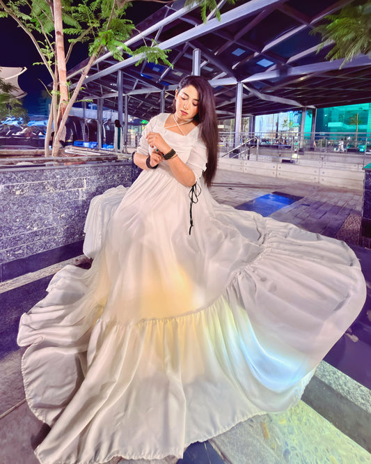 White Premium Georgette maxi