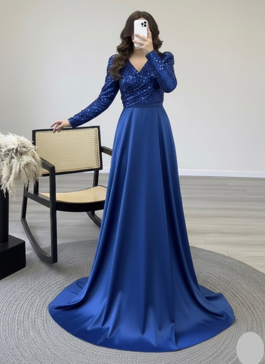 Beautiful Royal Satin Silk Maxi