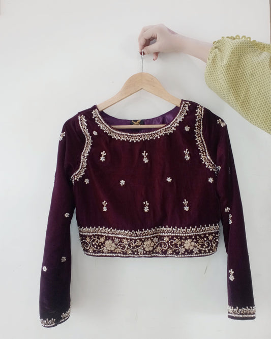 Purple Embroidered Lehanga.