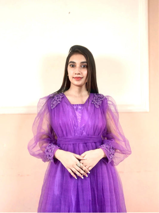 Dazzling Lavender Net Frock