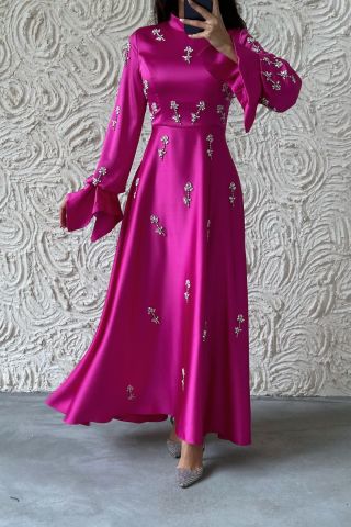 Dazzling Satin Silk Evening Gown