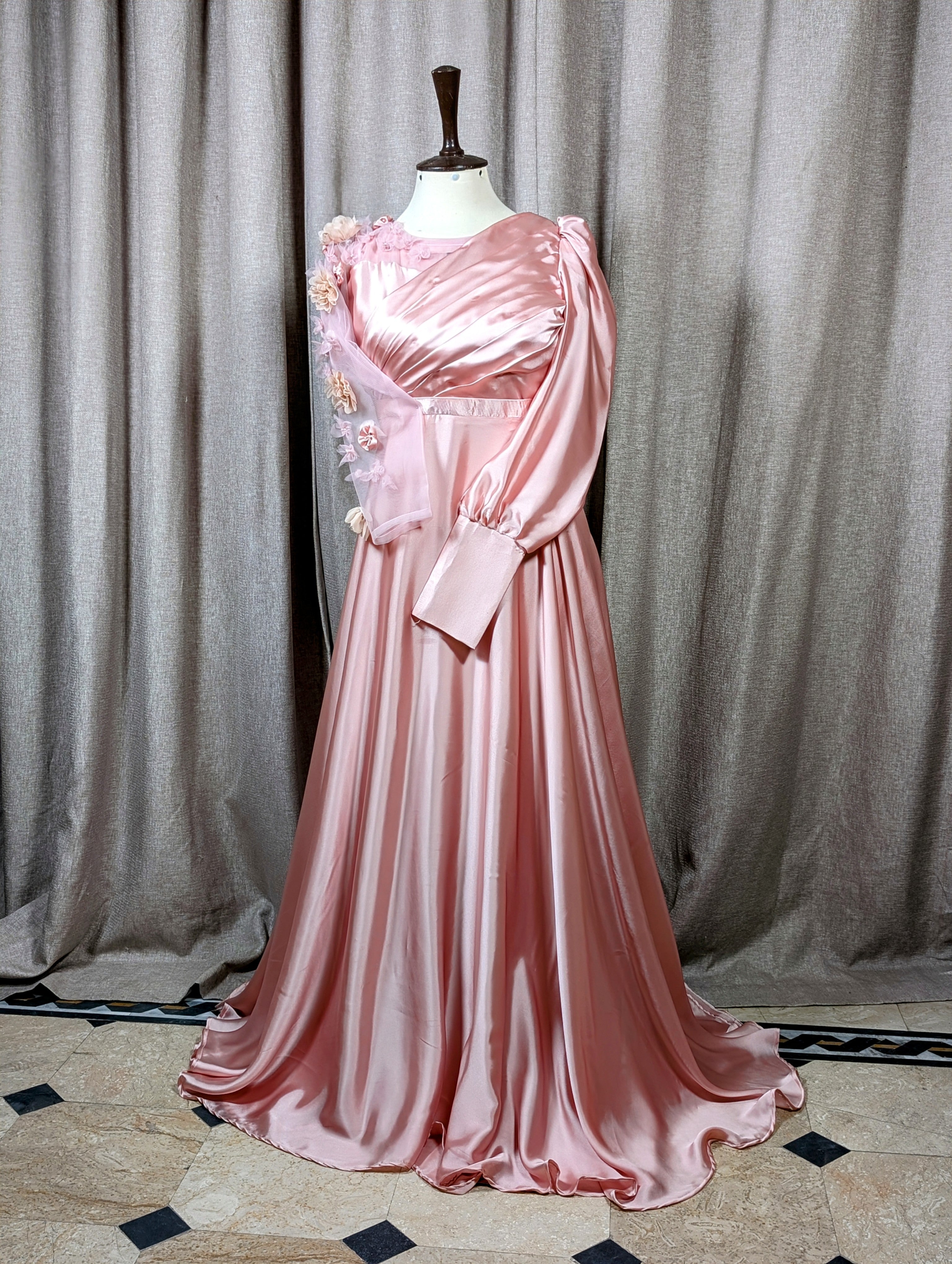 Dazzling Pink Satin Silk Frock Dazzling Pink Satin Silk Frock