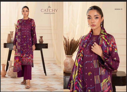 Premium Printed Lawn 3pc Dress.