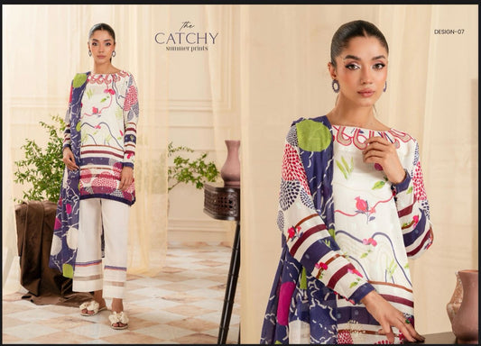 Premium Printed Lawn 3pc Dress.
