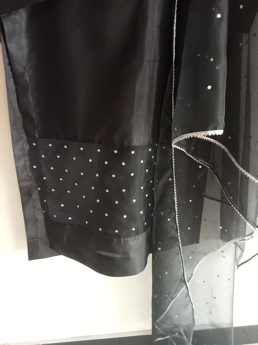 Black Embellished Festive Dress