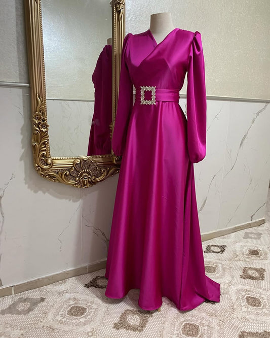 Dazzling Pink Satin Silk Frock