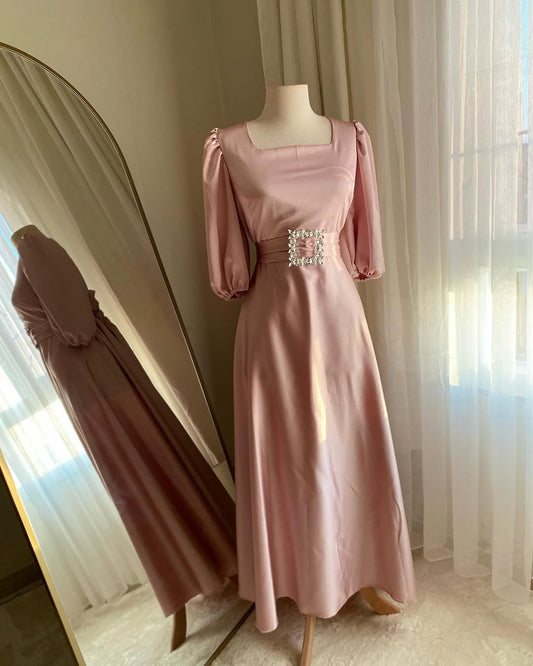 Dazzling Pink Satin Silk Frock