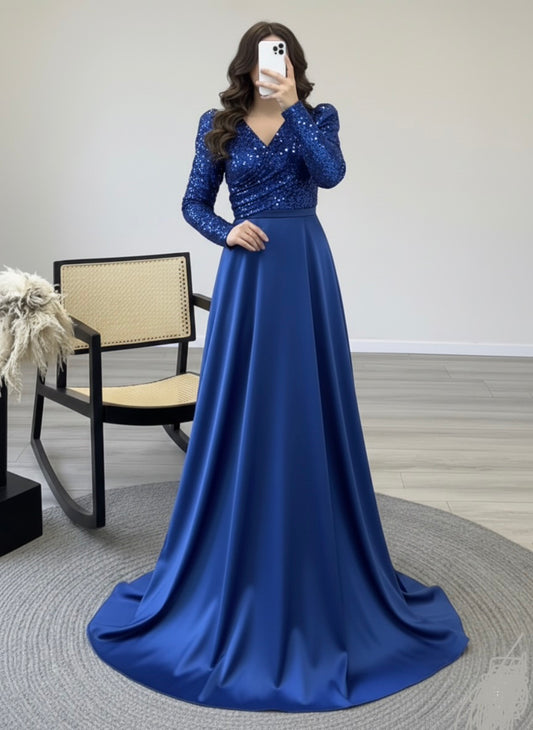 Beautiful Royal Satin Silk Maxi
