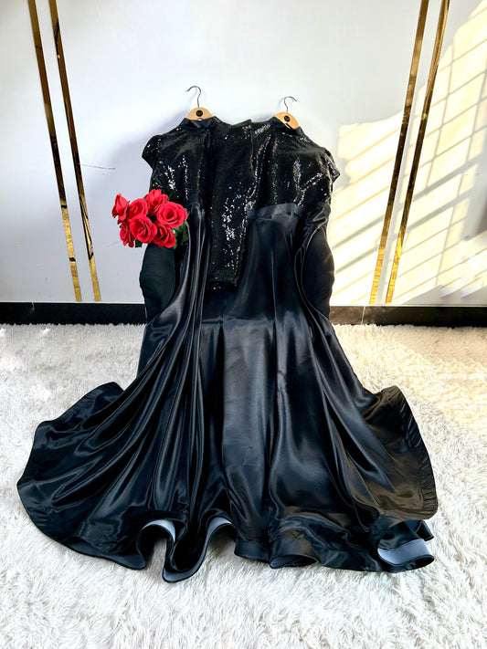 Dazzling Black 🖤 Satin Silk Maxi
