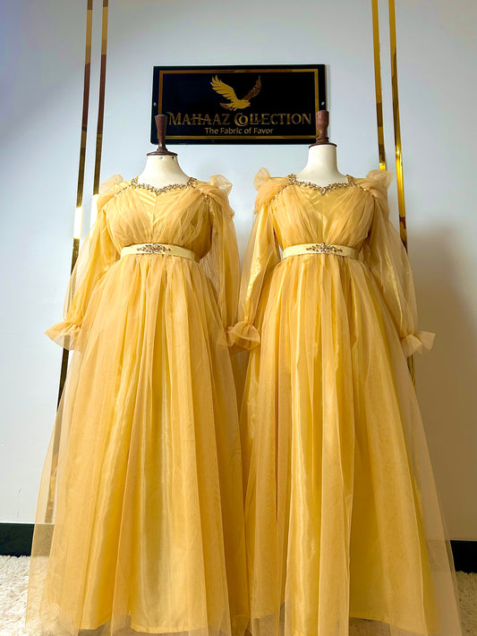 Beautiful Royal Crystal Work Net Maxi