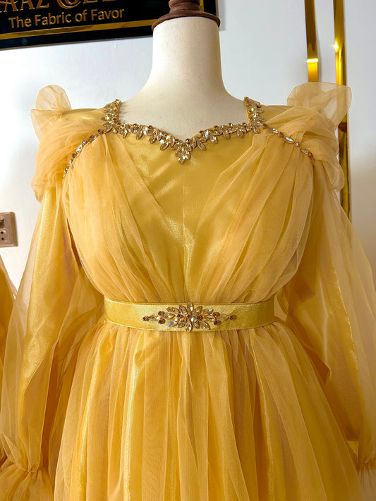 Beautiful Royal Crystal Work Net Maxi