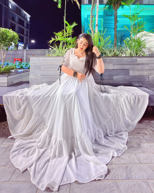 White Premium Georgette maxi