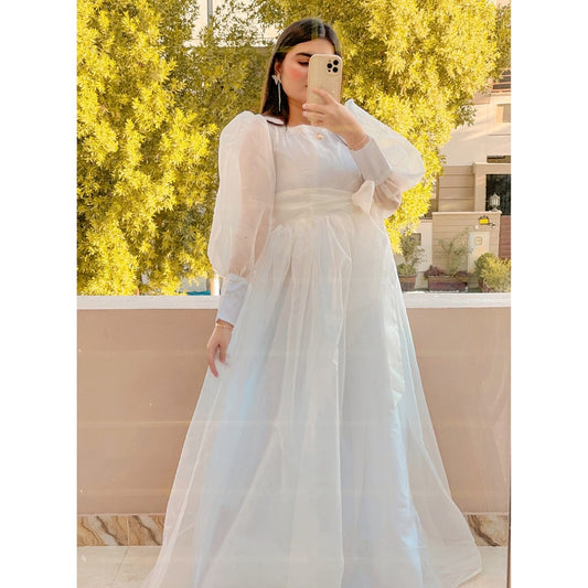Dazzling White Organza Frock