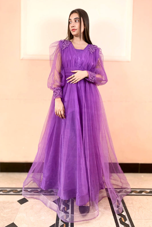 Dazzling Lavender Net Frock