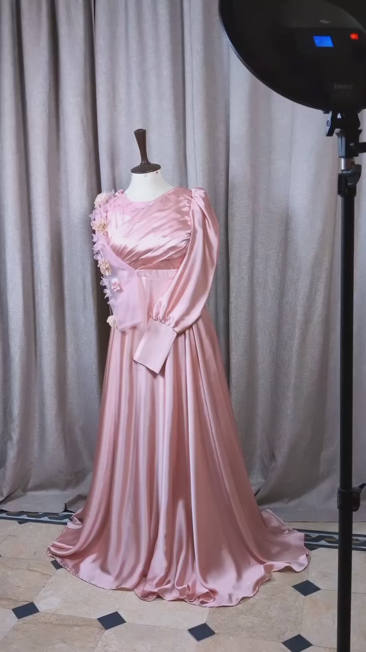 Dazzling Pink Satin Silk Frock