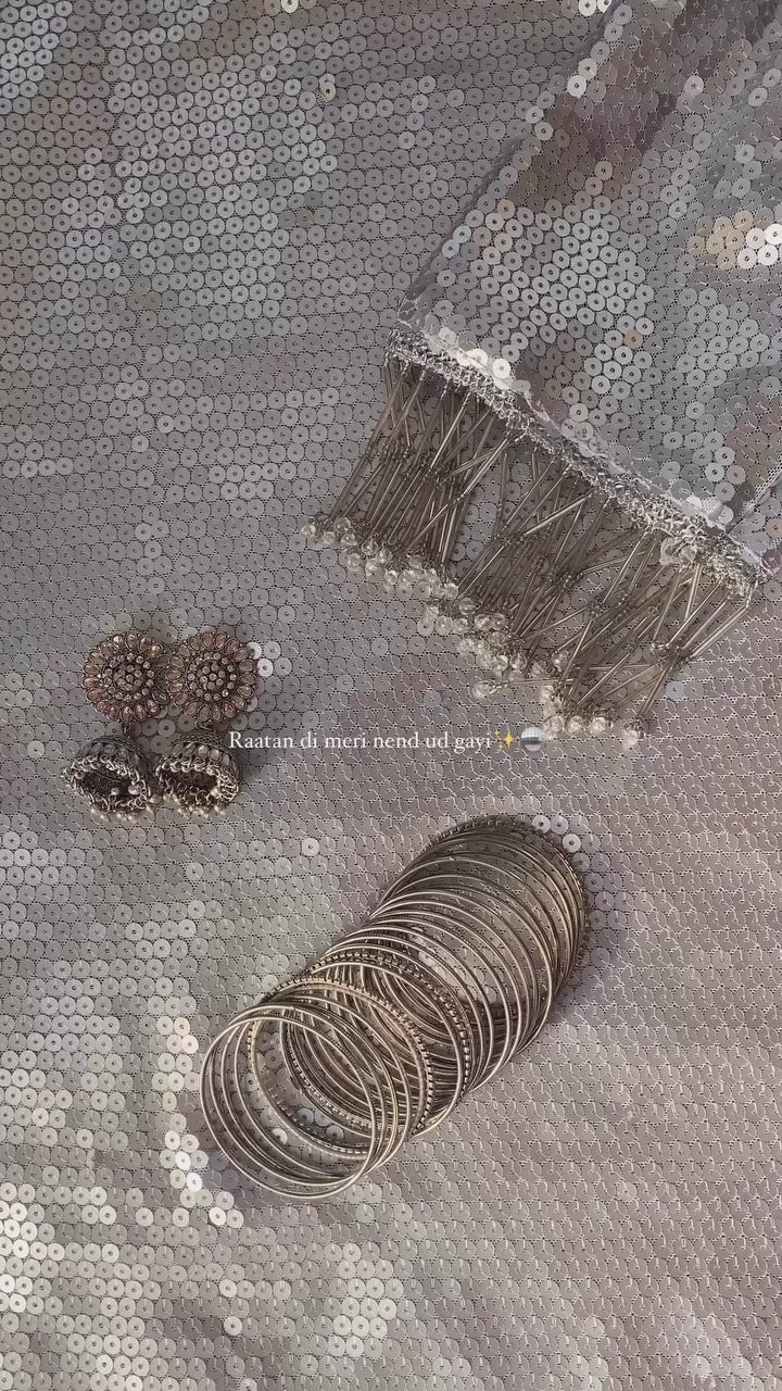 Gray Sequin Festive Dress.
